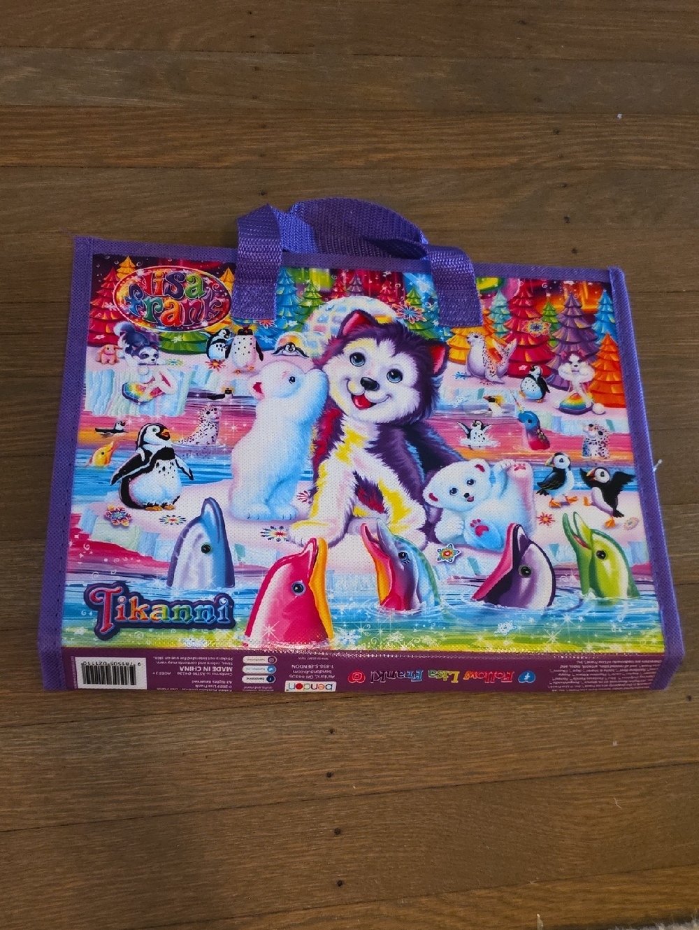 Lisa Frank Trifold Portfolio with handles/ book /pockets, 2 puzzles